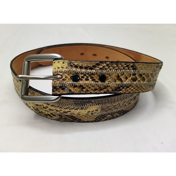 Tony Lama Multicolor Leather Silvertone Buckle Men Belt -Made in USA - Size 34 - Picture 3 of 16